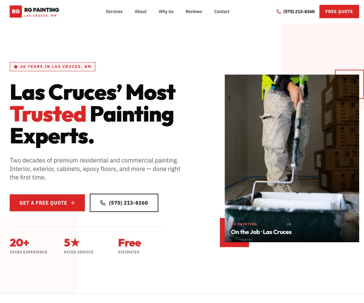 RG Painting website preview