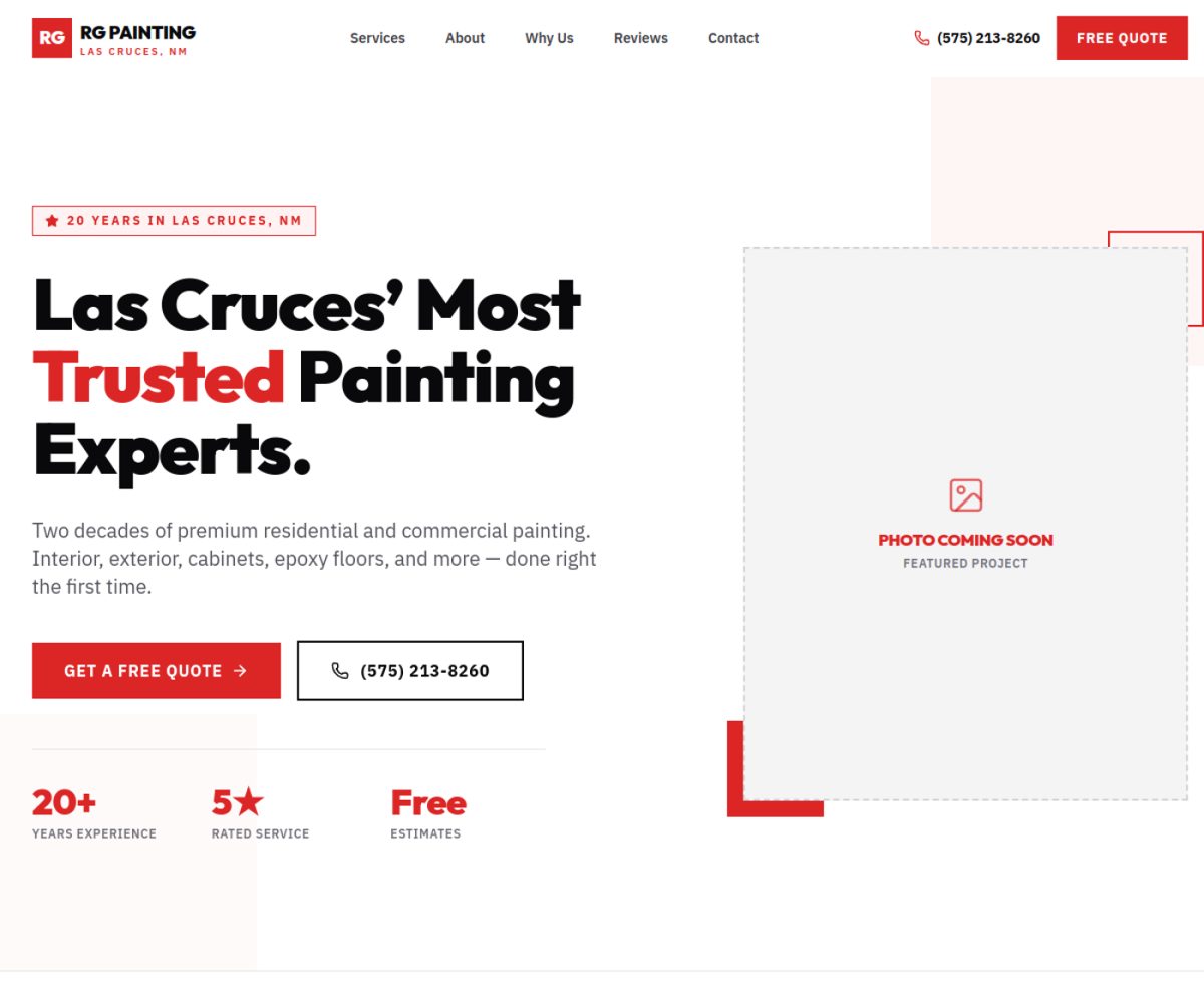 RG Painting website preview